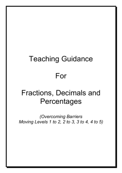 Teaching Guidance  For Fractions, Decimals and
