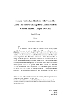 Fantasy Football and the First Fifty Years: The