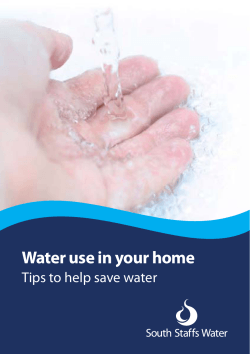 Water use in your home Tips to help save water