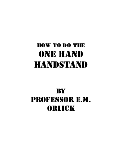 ONE HAND HANDSTAND  BY