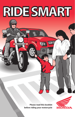 Please read this booklet before riding your motorcycle