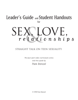 &amp; Sex, Love, Leader’s Guide Student Handouts
