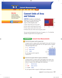 9-1 Convert Units of Area and Volume Convert Measurements