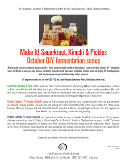Make It! Sauerkraut, Kimchi &amp; Pickles October DIY fermentation series