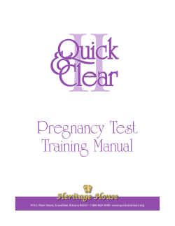 Pregnancy Test Training Manual