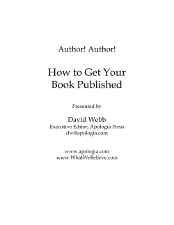 How to Get Your Book Published  Author! Author!