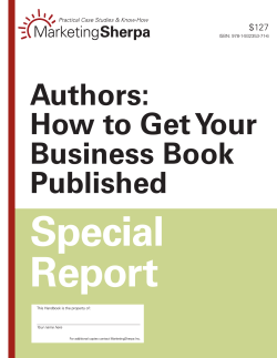 Special Report Authors: How to Get Your