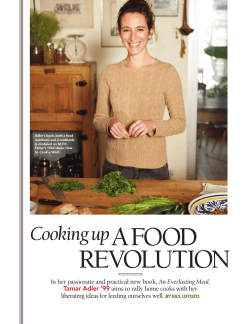 AFOOD REVOLUTION Cooking up An Everlasting Meal,