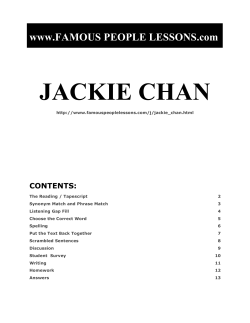 JACKIE CHAN www.FAMOUS PEOPLE LESSONS.com  CONTENTS: