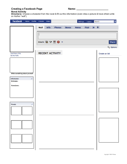 Creating a Facebook Page Name: _______________________ Novel Activity Directions: