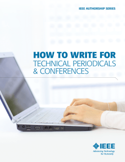How to write for Technical Periodicals &amp; conferences IEEE AuthorshIp sErIEs