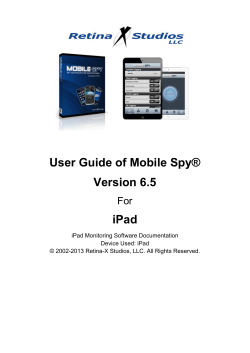User Guide of Mobile Spy® Version 6.5 iPad