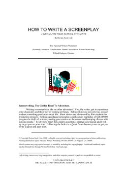 HOW TO WRITE A SCREENPLAY A GUIDE FOR HIGH SCHOOL STUDENTS