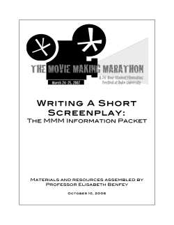 Writing A Short Screenplay:  The MMM Information Packet