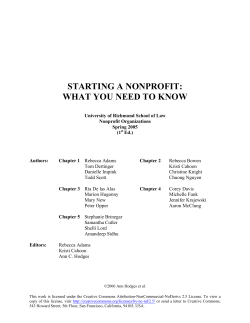 STARTING A NONPROFIT: WHAT YOU NEED TO KNOW