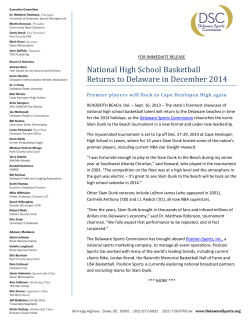 National High School Basketball Returns to Delaware in December 2014