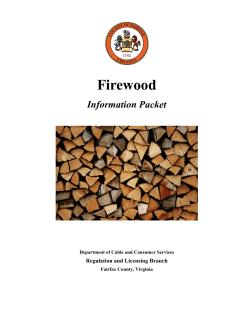Firewood  Information Packet Regulation and Licensing Branch