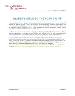 READER’S GUIDE TO THE FORM 990-PF