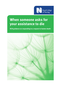 When someone asks for your assistance to die