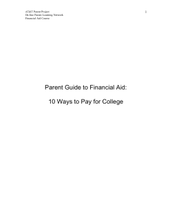 Parent Guide to Financial Aid:  10 Ways to Pay for College 1