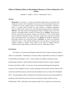 Effects of Dubstep Music on Physiological Measures of Stress Induced... Anxiety  Abstract