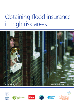 Obtaining flood insurance in high risk areas July 2012 www.defra.gov.uk