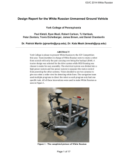 Design Report for the White Russian Unmanned Ground Vehicle  York College of Pennsylvania 