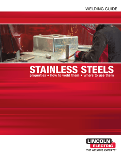 STAINLESS STEELS WELDING GUIDE