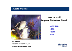 How to weld Duplex Stainless Steel Avesta Welding LDX 2101