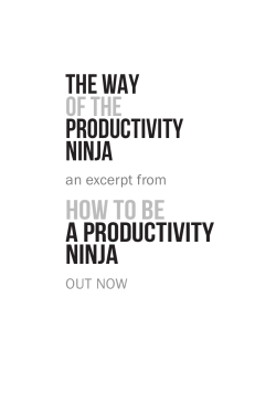 of tHe How to be tHe way Productivity
