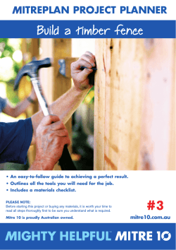 Build a timber fence M ItrePlAn PrOJeCt PlAnner