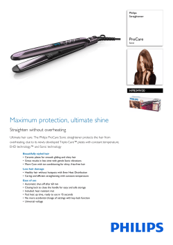 Maximum protection, ultimate shine Straighten without overheating ProCare HP8349/00