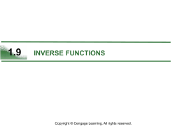 1.9 INVERSE FUNCTIONS  Copyright © Cengage Learning. All rights reserved.