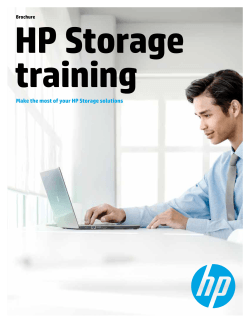 HP Storage training Make the most of your HP Storage solutions Brochure