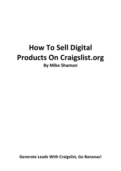 How To Sell Digital Products On Craigslist.org By Mike Shamon