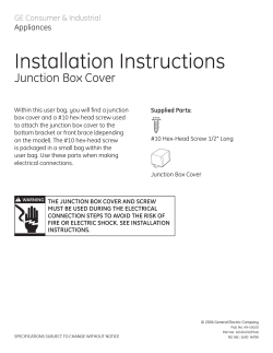 Installation Instructions Junction Box Cover GE Consumer &amp; Industrial Appliances
