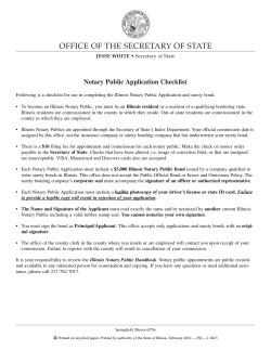 OFFICE OF THE SECRETARY OF STATE Notary Public Application Checklist