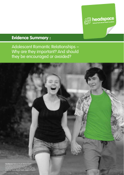 Evidence Summary : Adolescent Romantic Relationships – they be encouraged or avoided?