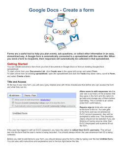 Google Docs - Create a form