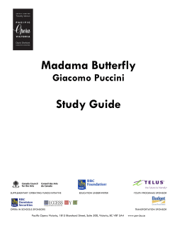 Madama Butterfly Study Guide Giacomo Puccini