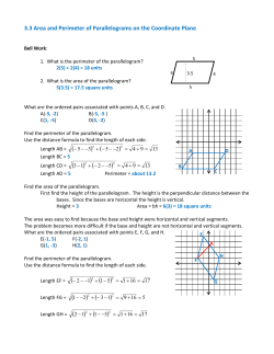 3.3 Area and Perimeter of Parallelograms on the Coordinate Plane