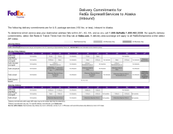 Delivery Commitments for FedEx Express® Services to Alaska (Inbound)