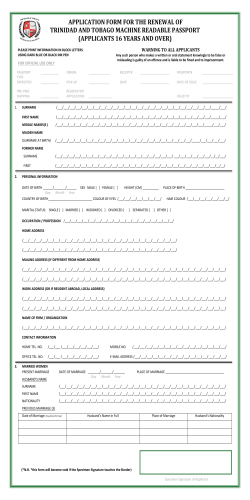 APPLICATION FORM FOR THE RENEWAL OF (APPLICANTS 16 YEARS AND OVER)