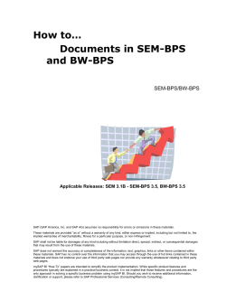 How to… Documents in SEM-BPS and BW-BPS