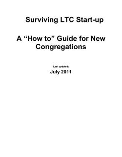 Surviving LTC Start-up  A “How to” Guide for New Congregations