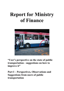 Report for Ministry of Finance
