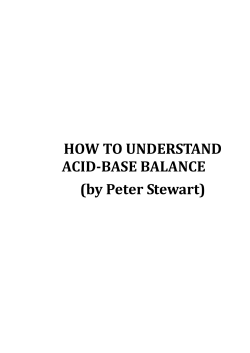 HOW TO UNDERSTAND ACID-BASE BALANCE (by Peter Stewart)