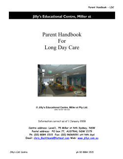 Parent Handbook For Long Day Care
