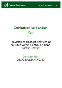 Invitation to Tender for  Provision of cleaning services at