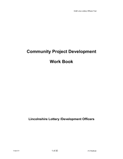 Community Project Development Work Book  Lincolnshire Lottery /Development Officers